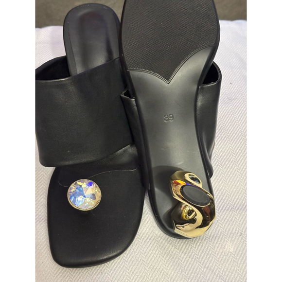 Women's Unbranded Black Sandals Size 39 - Picture 3 of 3